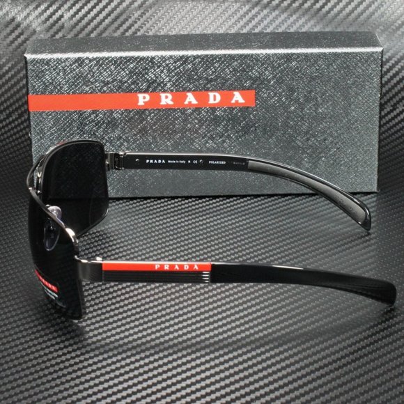 Prada Men's Gunmetal Grey Polarized Sunglasses - Picture 4 of 4